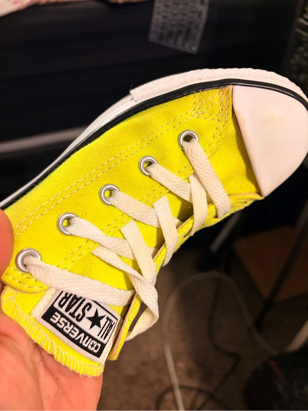 Converse Kids Neon Yellow Low-Top Canvas Sneakers
